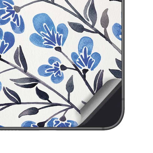 Cat Coq Blue Cherry Blossoms Galaxy A14 5G Skin